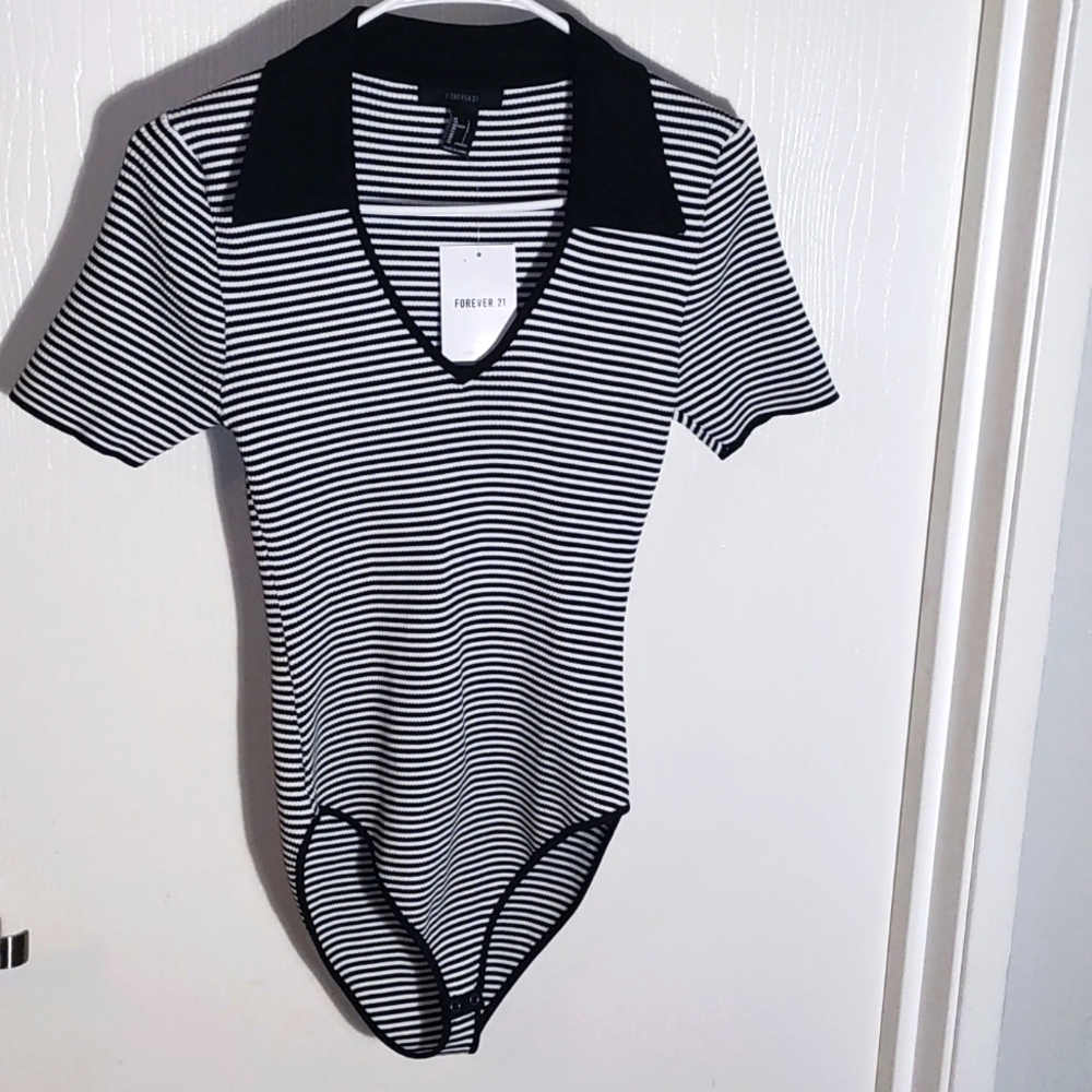 NWT FOREVER 21 SWEATER BODYSUIT LARGE